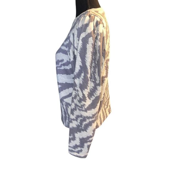 Ted Baker Small (2-4) Satrice Zebra Stripe Cotton Blend Top gray sweater cozy - Picture 5 of 9